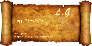 Lay Girót névjegykártya